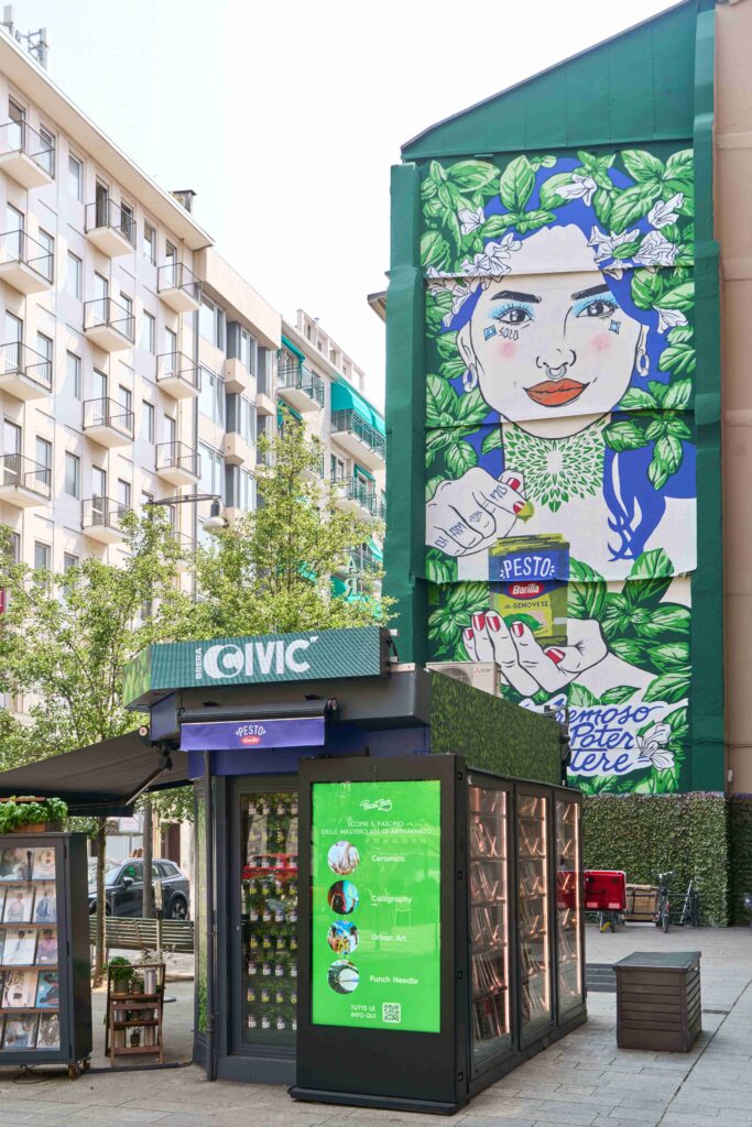 Basil Bar 5 Murale ed edicola della brand experience del Basil Bar