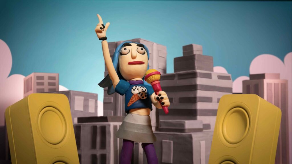 Stracciatella 11 Frame con ragazza che canta nel video Stracciatella