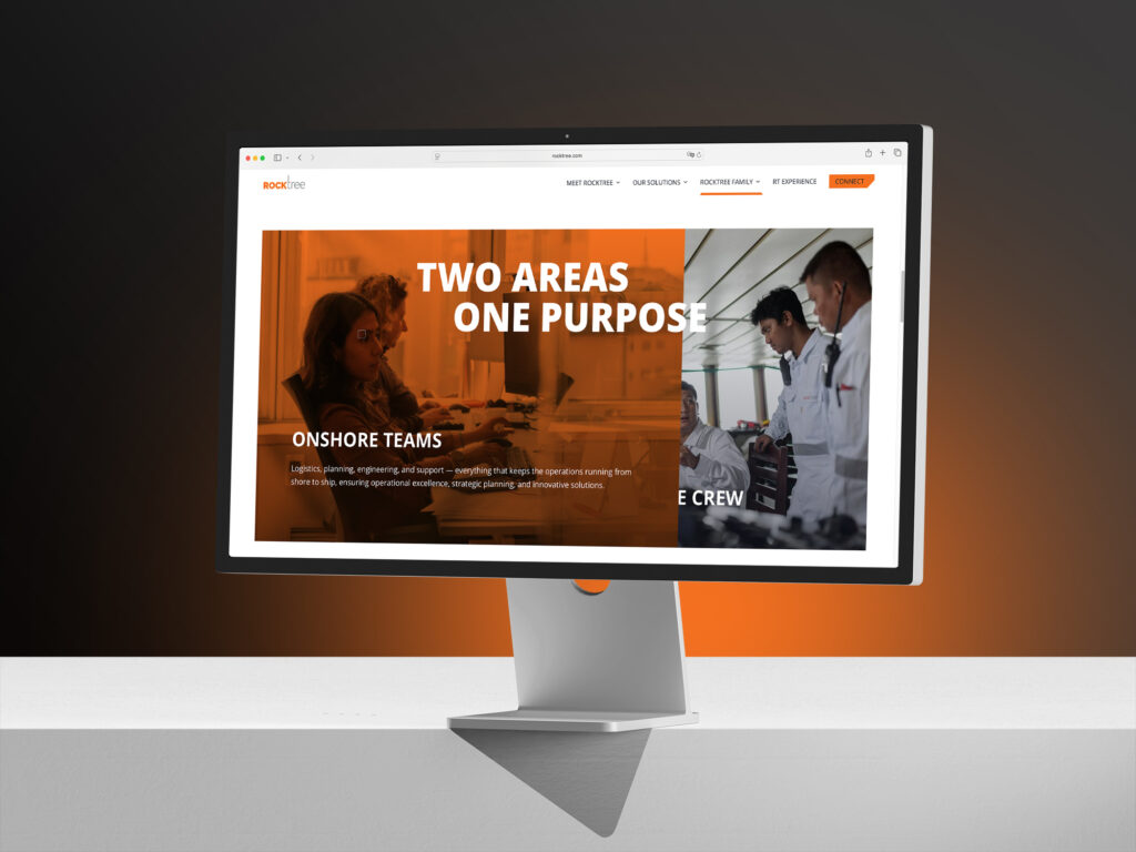 Rocktree 6 Immagine da desktop che restituisce una delle sezioni del nuovo sito di Rocktree