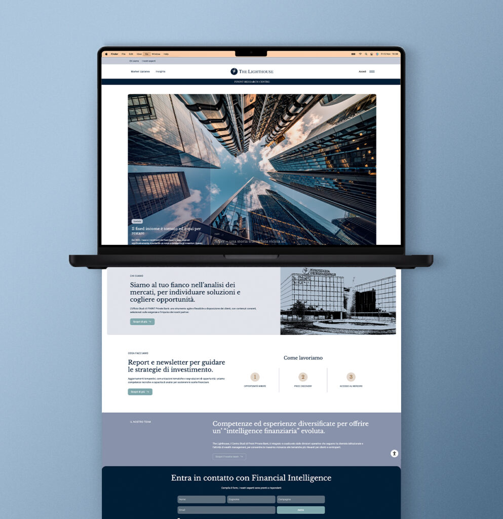 Finint 5 Mockup sito web Finint