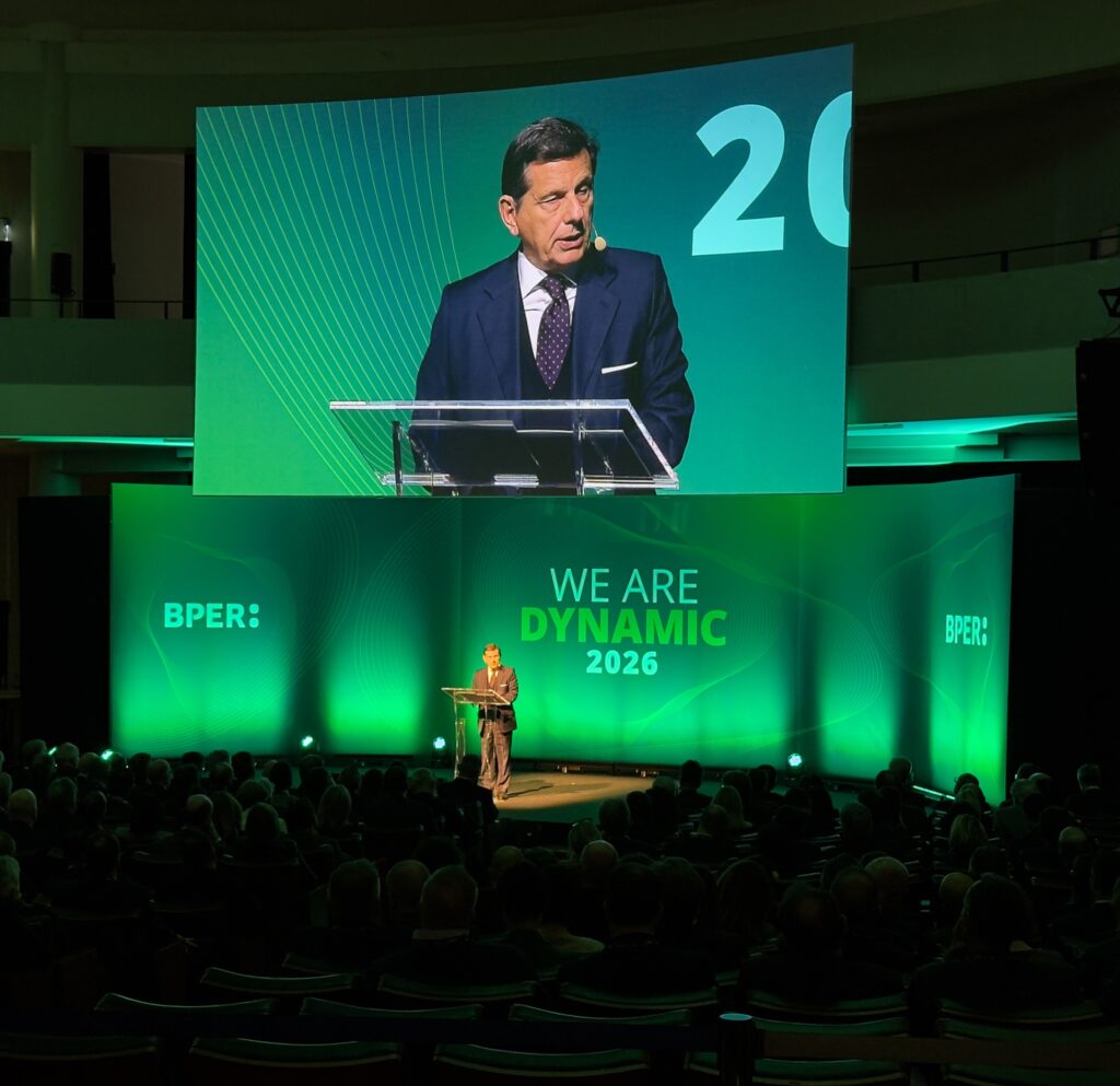 BPER_evento 1 AD di BPER mentre parla all'evento corporate "We Are Dynamic 2026"